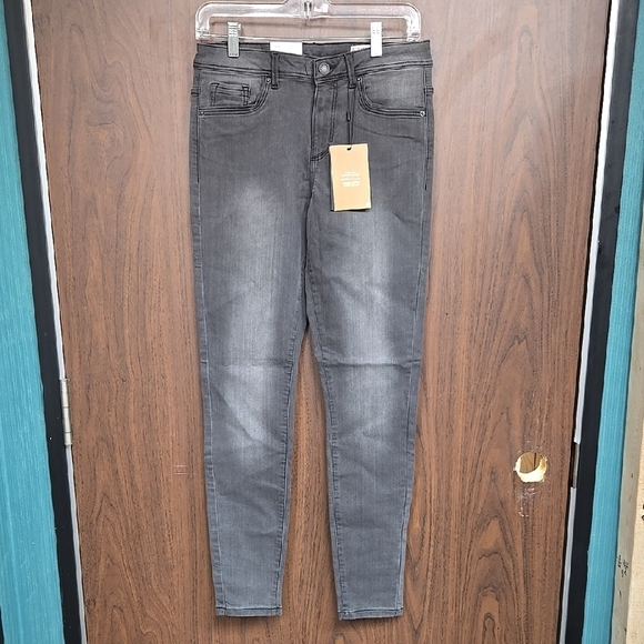 Vero Moda Size 32 Dark Grey Tanya Mid Rise Skinny Piping Jeans - Picture 1 of 13